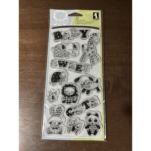 Inkadinkado For EKSuccess Brands Baby Animals 12 Clear Cling Stamps